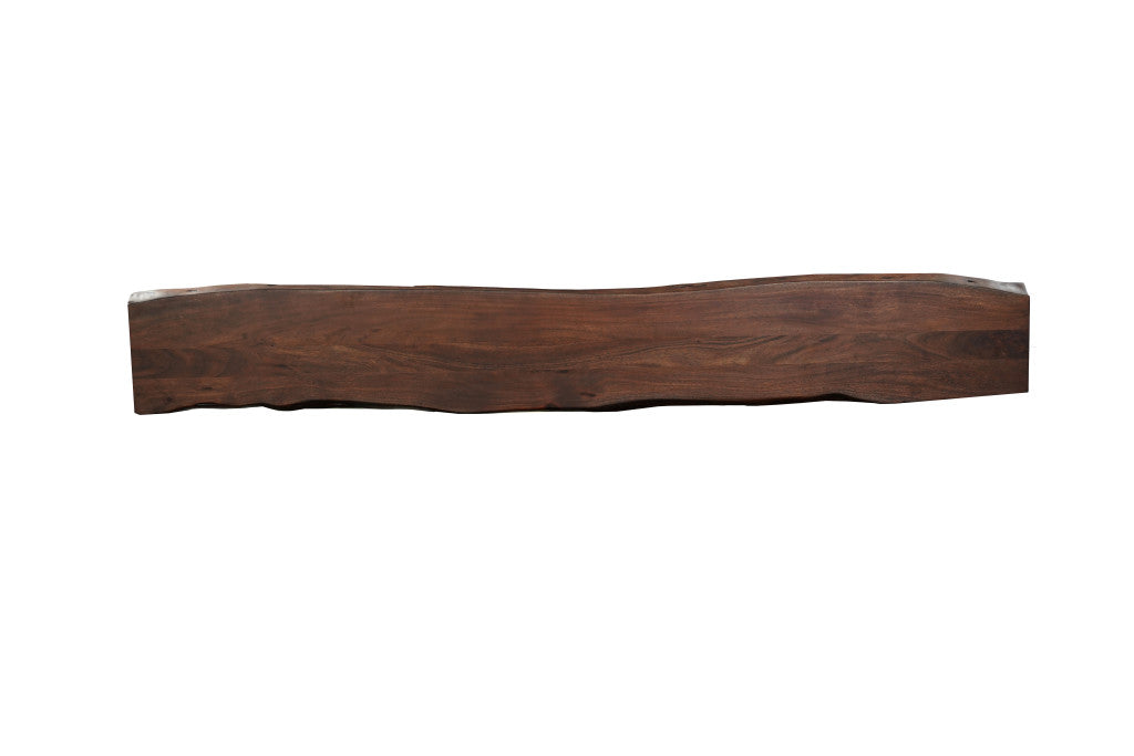 60" Brown Solid Wood Solid Wood Live Edge Dining Bench