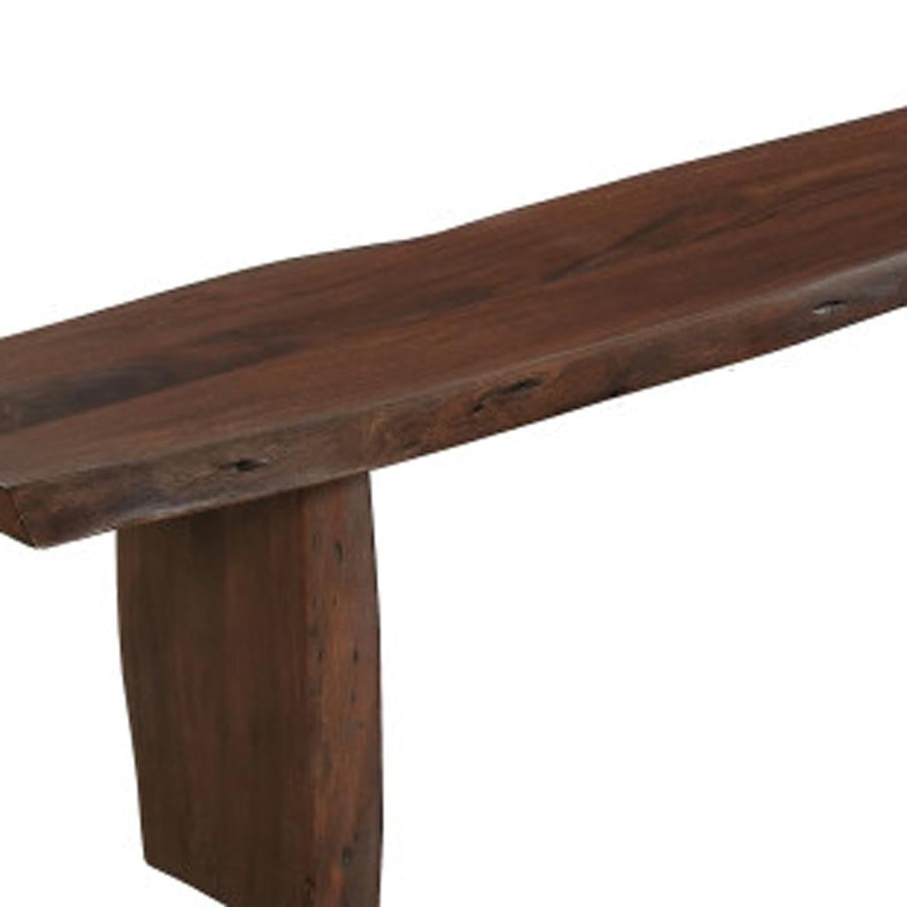 60" Brown Solid Wood Solid Wood Live Edge Dining Bench