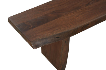 72" Brown Solid Wood Solid Wood Live Edge Dining Bench
