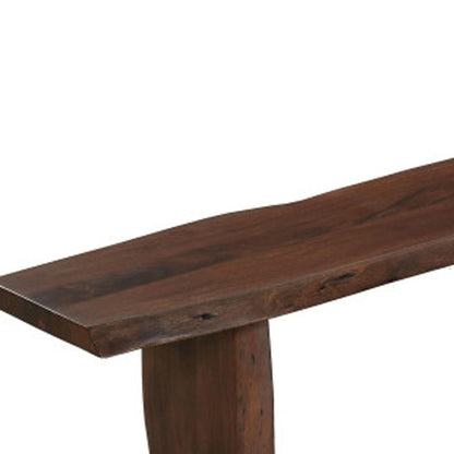 72" Brown Solid Wood Solid Wood Live Edge Dining Bench