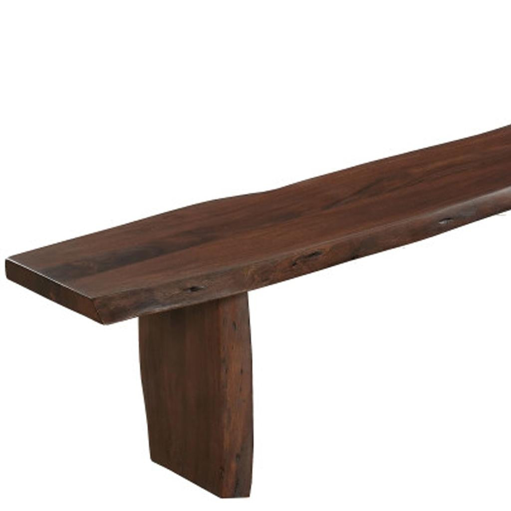 72" Brown Solid Wood Solid Wood Live Edge Dining Bench