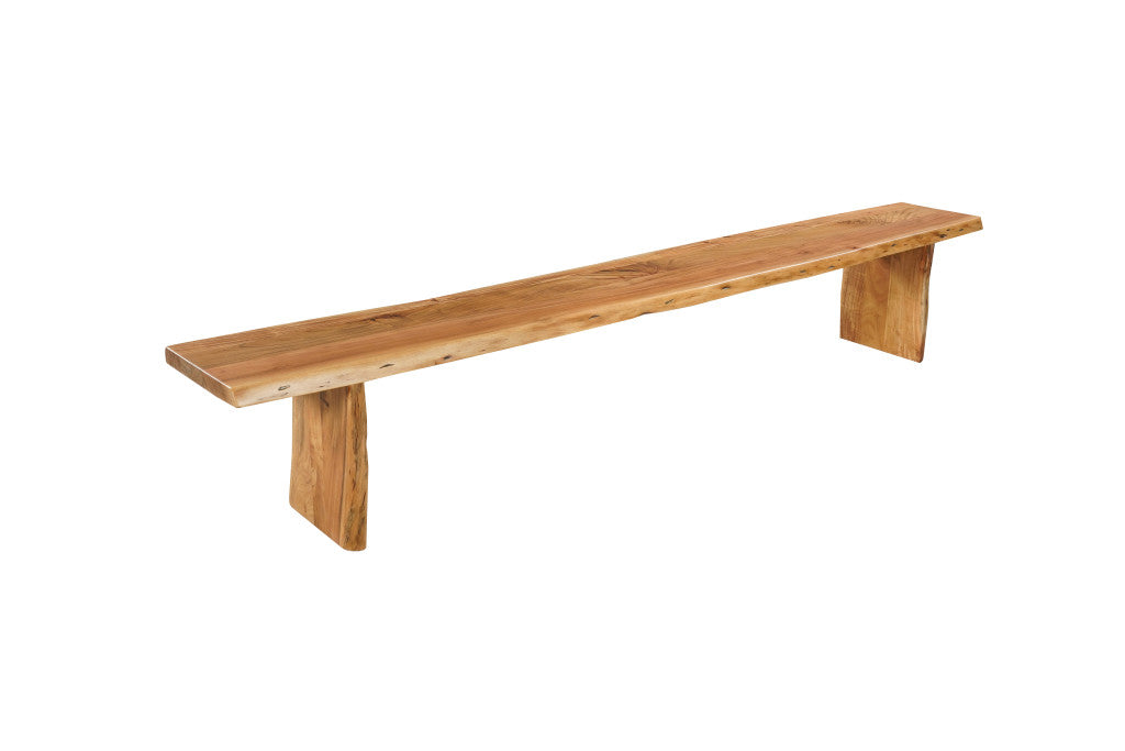 105" Brown Solid Wood Solid Wood Live Edge Dining Bench