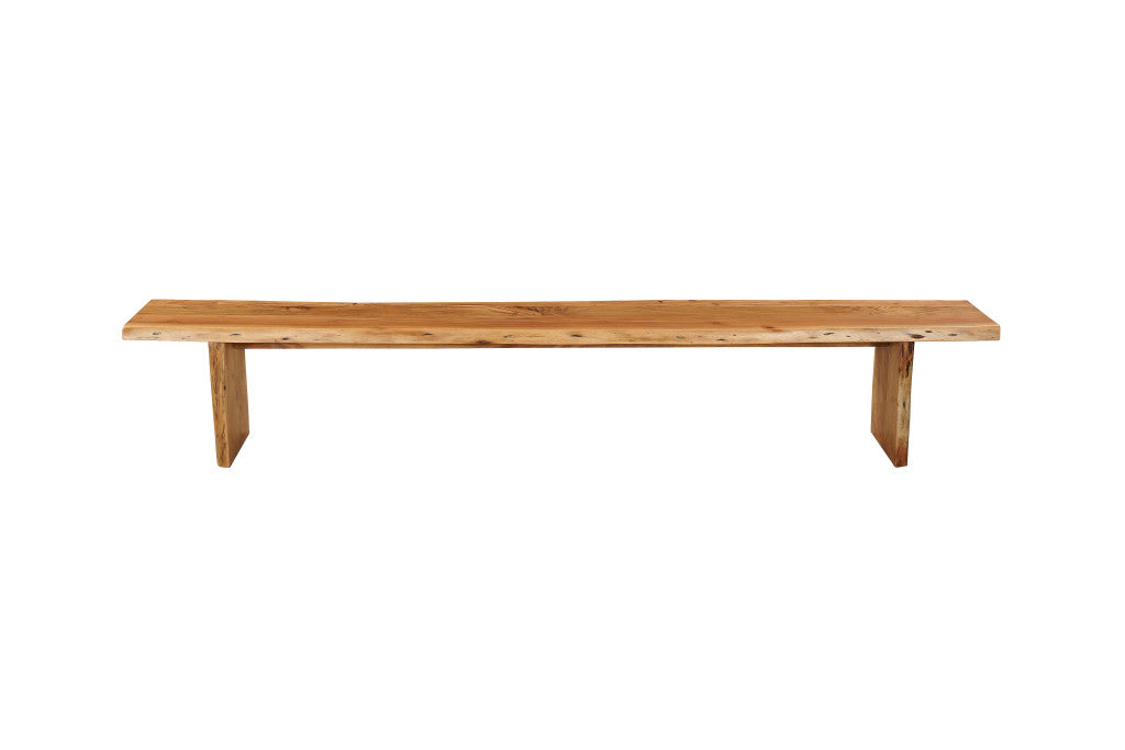 105" Brown Solid Wood Solid Wood Live Edge Dining Bench