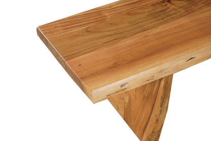 105" Brown Solid Wood Solid Wood Live Edge Dining Bench