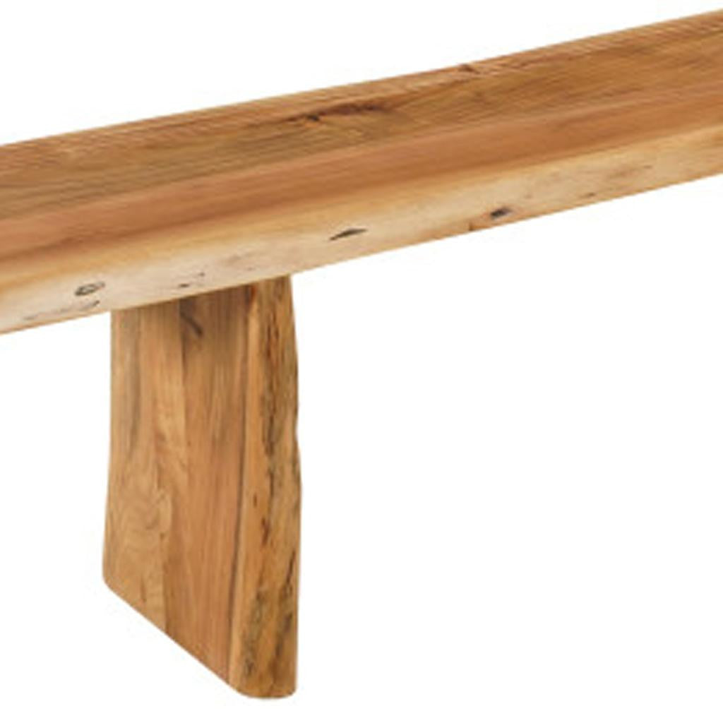 105" Brown Solid Wood Solid Wood Live Edge Dining Bench