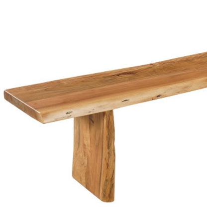 105" Brown Solid Wood Solid Wood Live Edge Dining Bench
