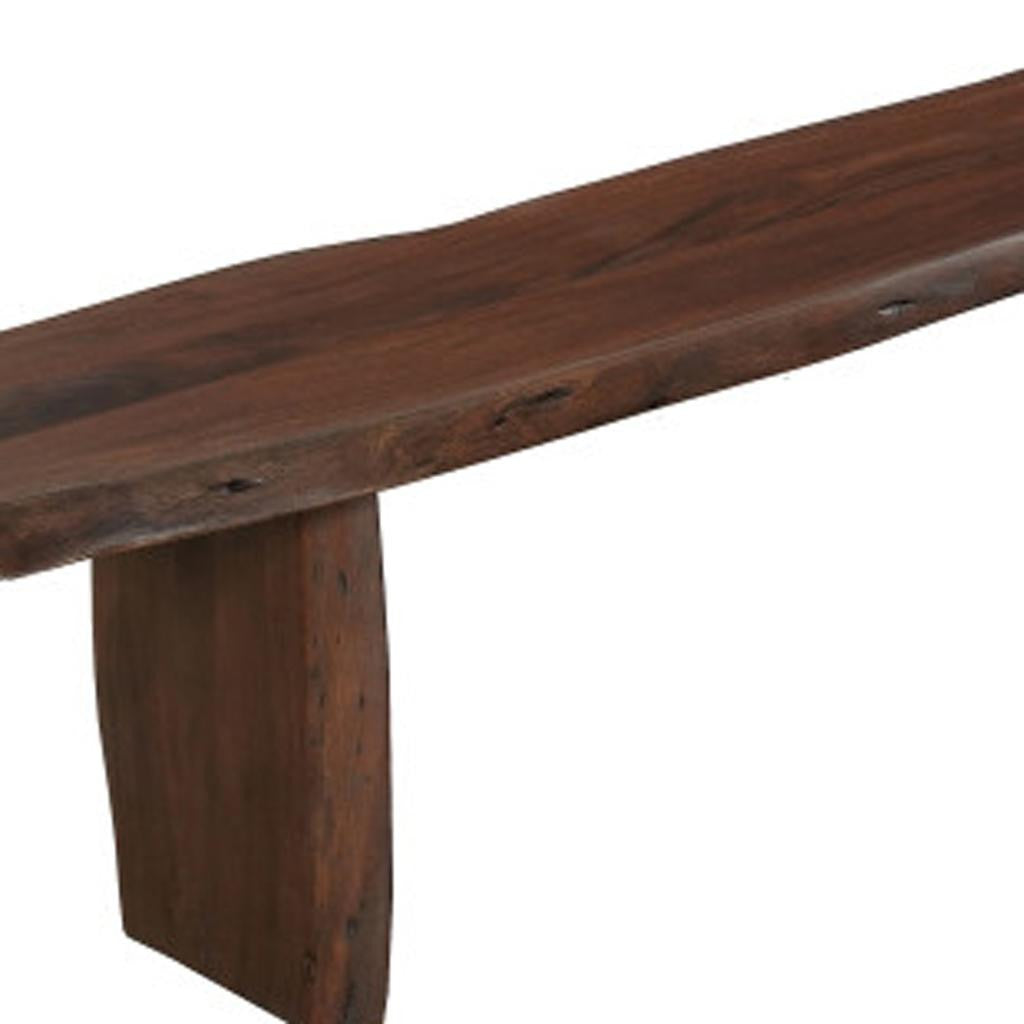 105" Brown Solid Wood Solid Wood Live Edge Dining Bench