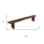 105" Brown Solid Wood Solid Wood Live Edge Dining Bench