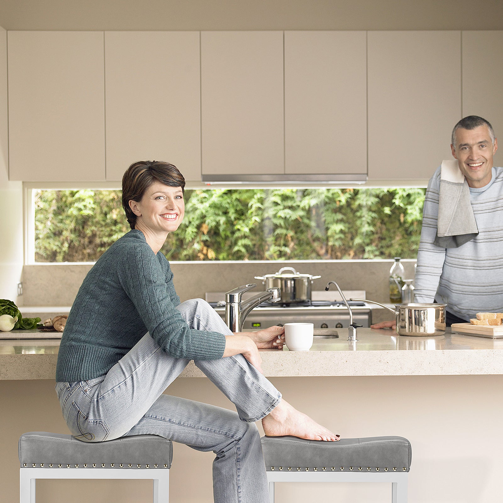 Set of Two 18" Black Tufted Club Chair