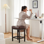 Set of Two 18" Black Tufted Club Chair