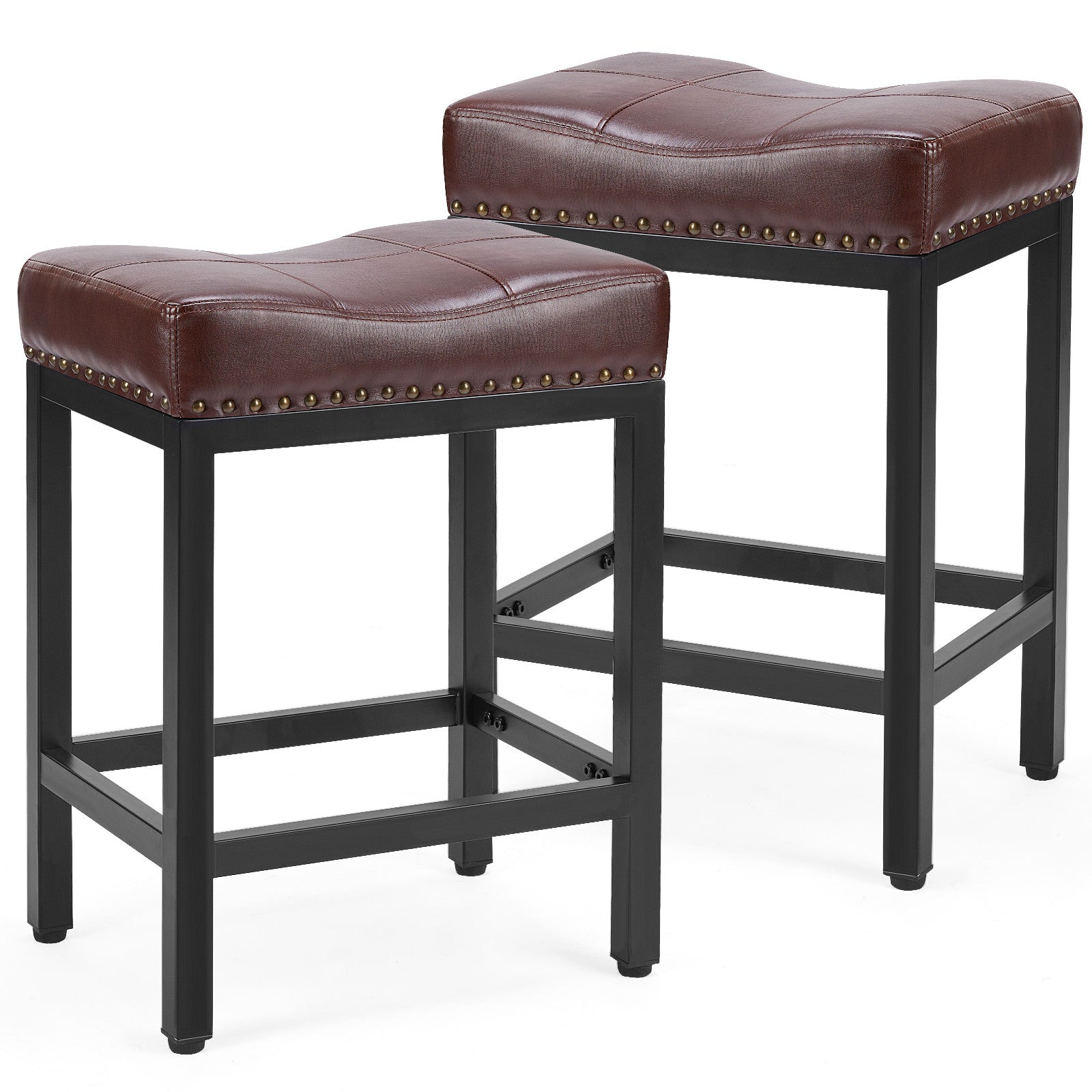 Set of Two 18" Black Tufted Club Chair