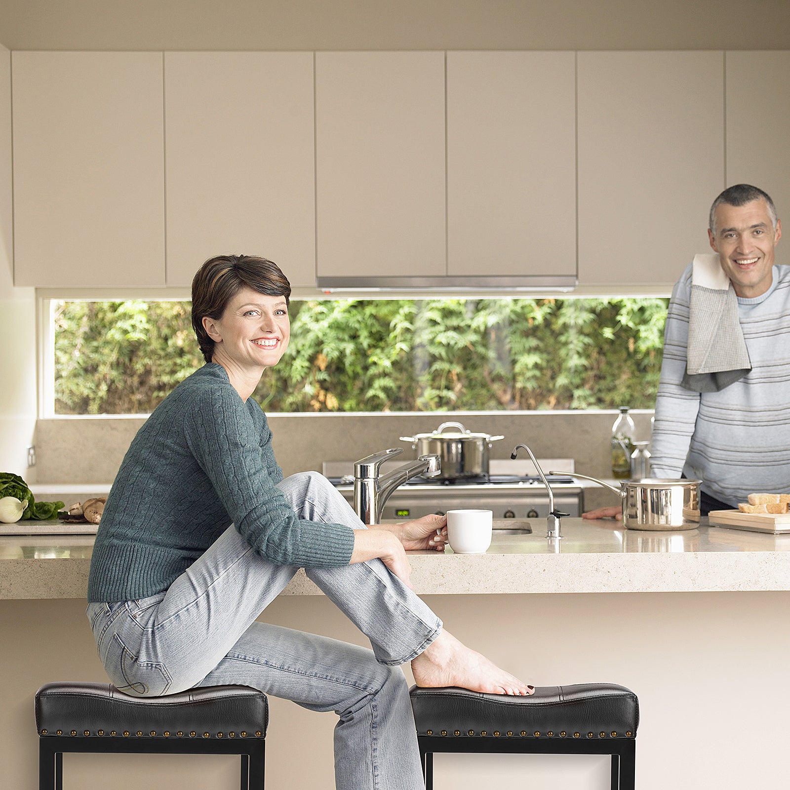 Set of Two 18" Black Tufted Club Chair