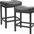 Set of Two 18" Black Tufted Club Chair