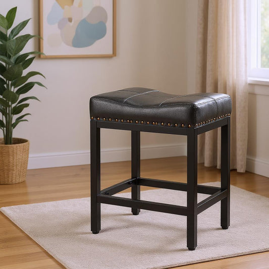 Set of Two 18" Black Tufted Club Chair