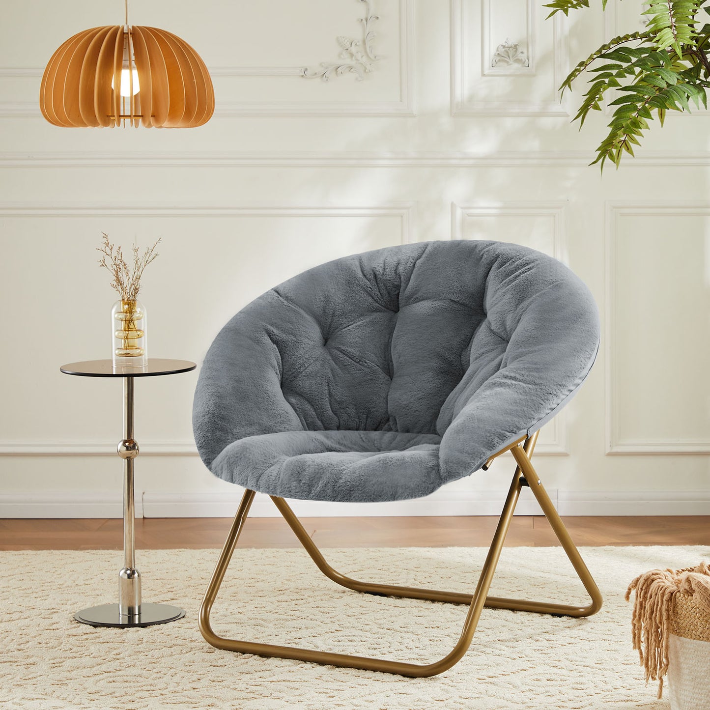 26" Brown Tufted Lounge Chair