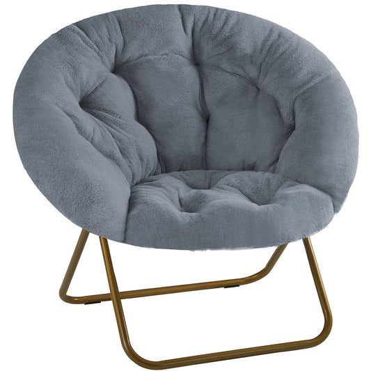 26" Brown Tufted Lounge Chair
