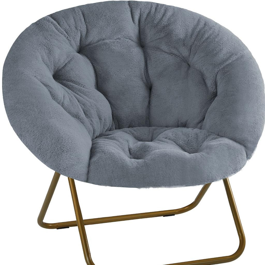 26" Brown Tufted Lounge Chair