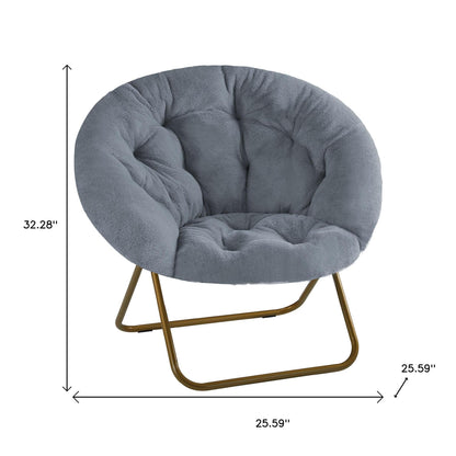 26" Brown Tufted Lounge Chair