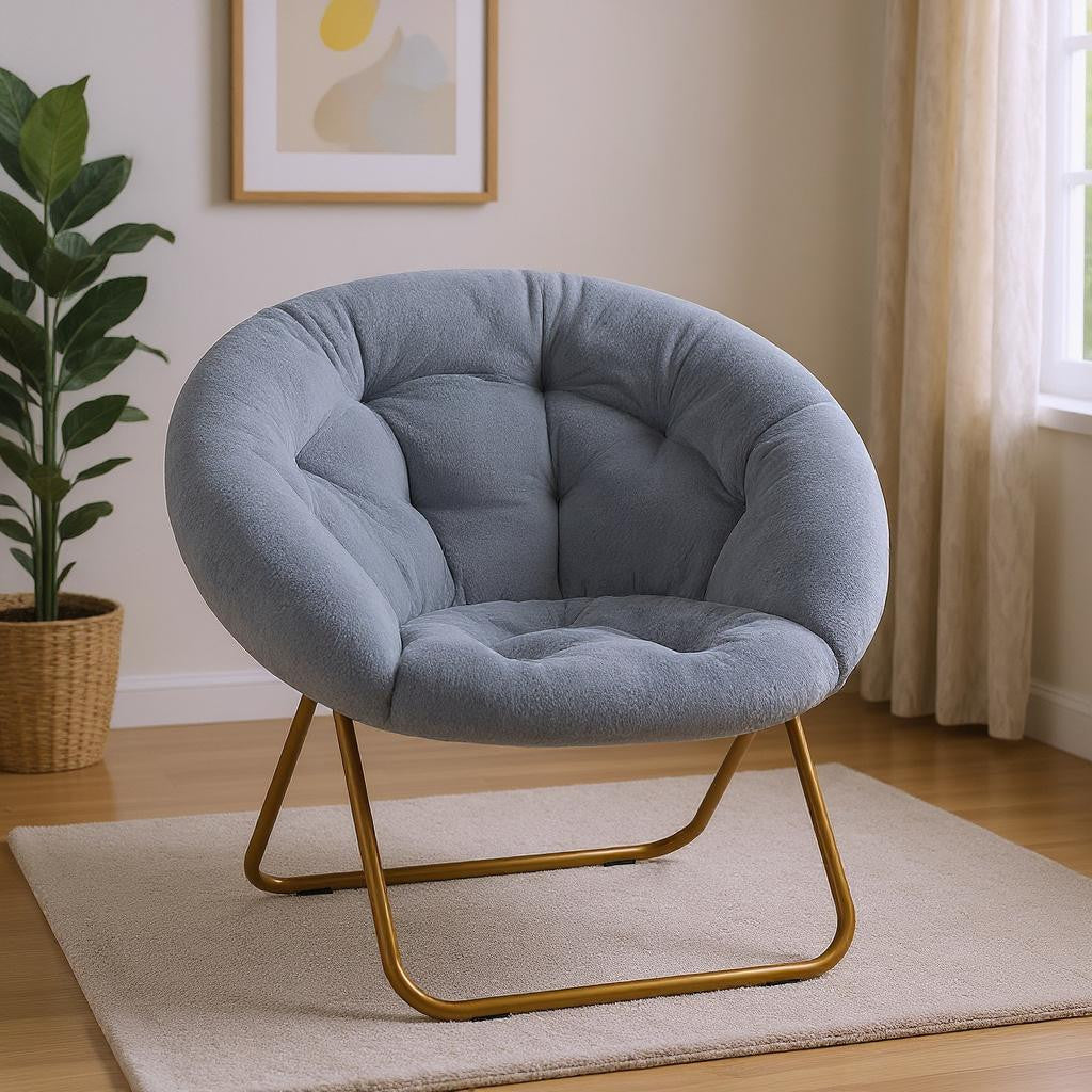 26" Brown Tufted Lounge Chair