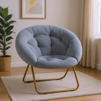 26" Brown Tufted Lounge Chair
