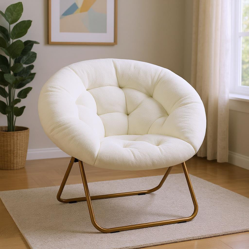 26" Brown Tufted Lounge Chair