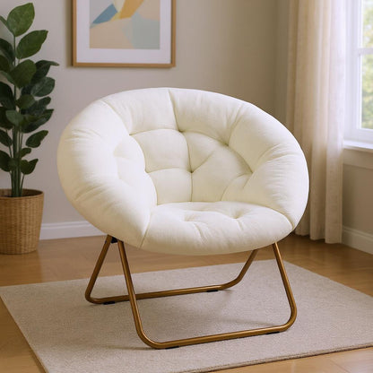 26" Brown Tufted Lounge Chair