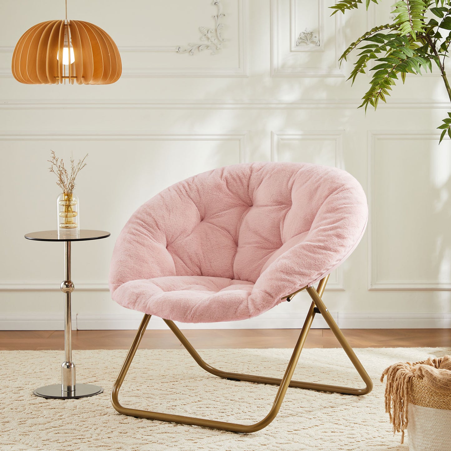 26" Brown Tufted Lounge Chair