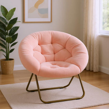 26" Brown Tufted Lounge Chair
