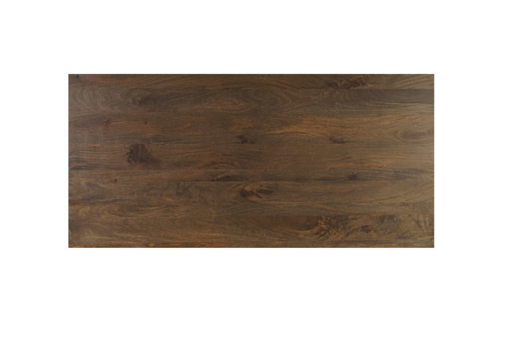 Seven Piece Brown Solid Wood Dining Set with Six Chairs