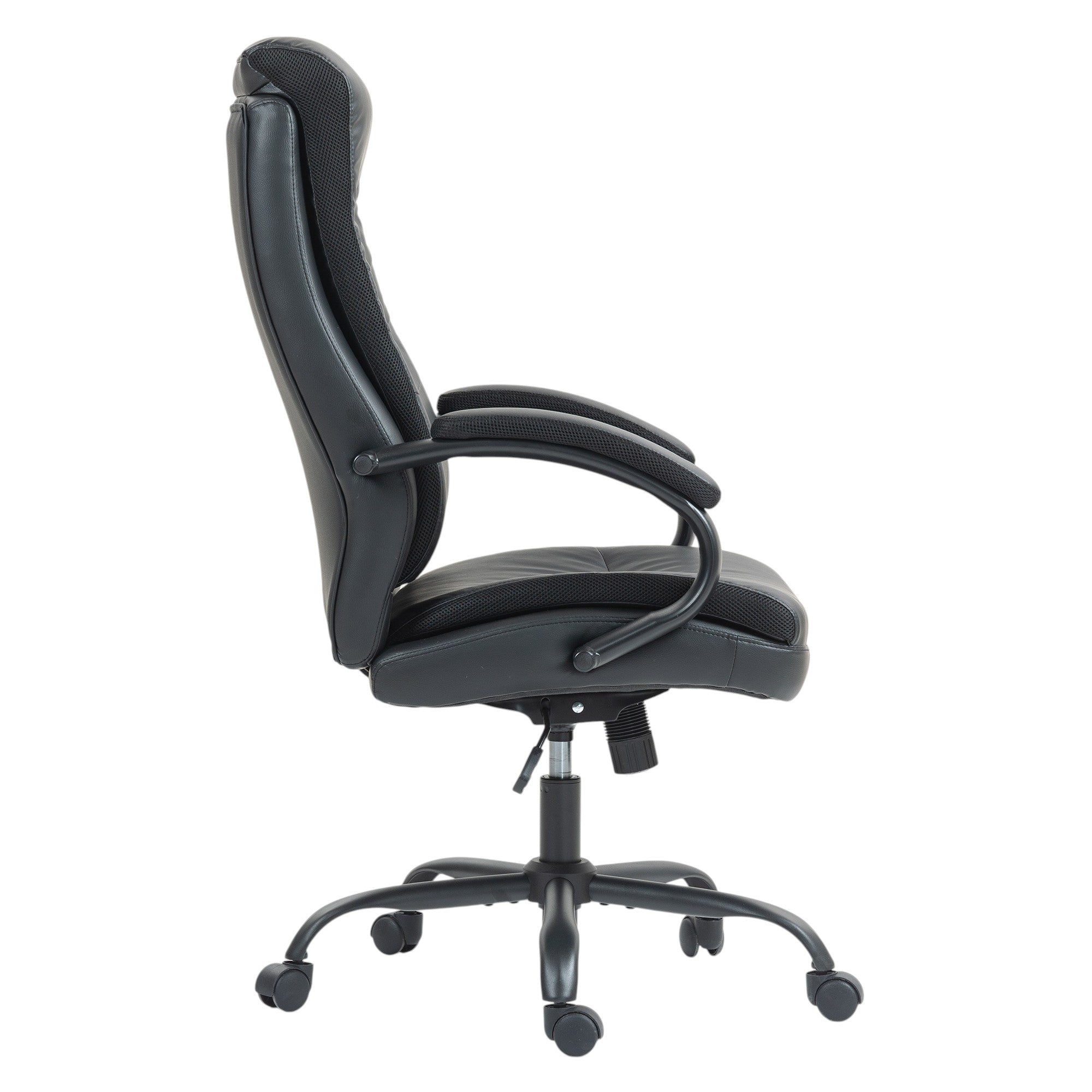 Black Adjustable Height Swivel Rolling Executive Office Chair