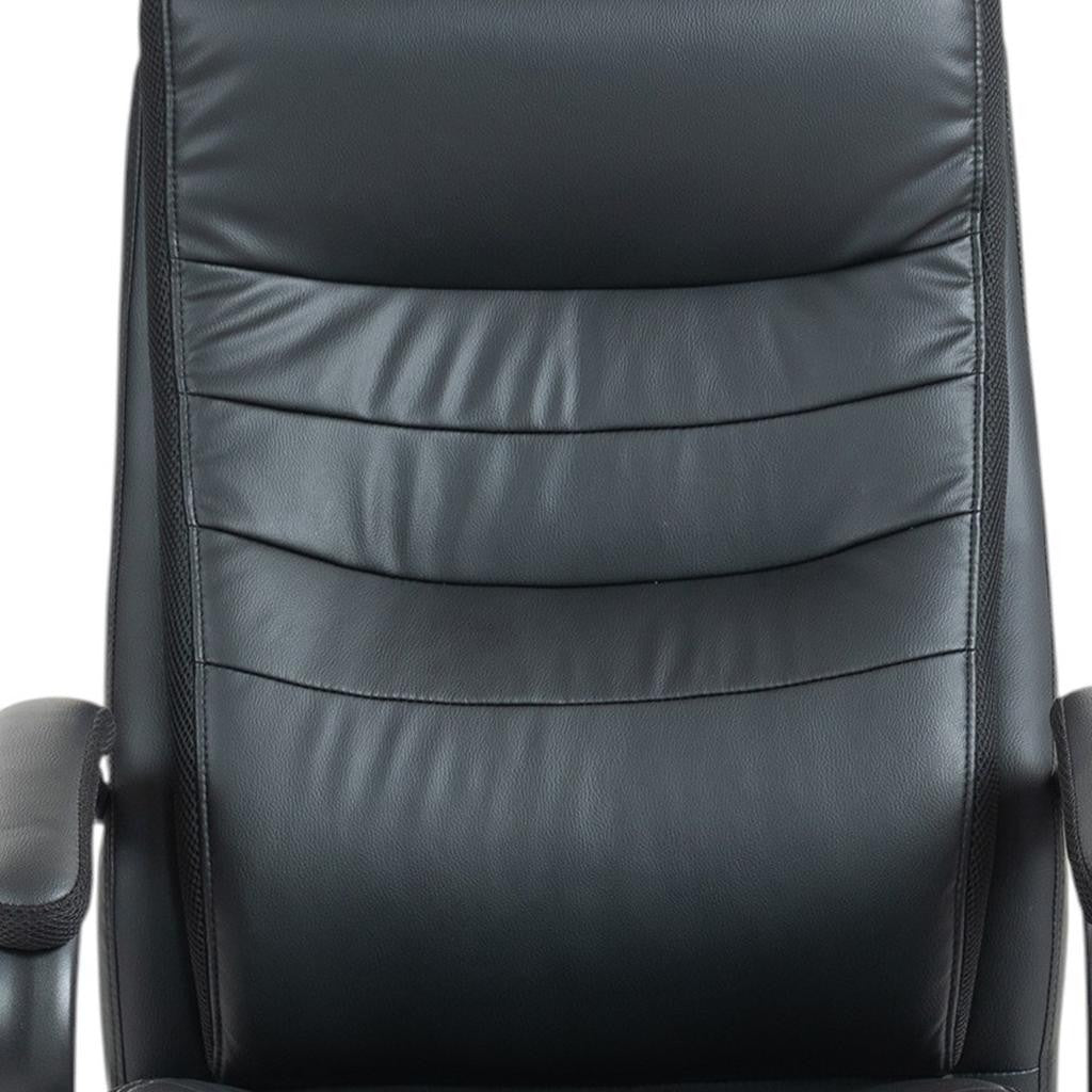 Black Adjustable Height Swivel Rolling Executive Office Chair