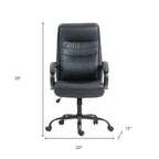 Black Adjustable Height Swivel Rolling Executive Office Chair