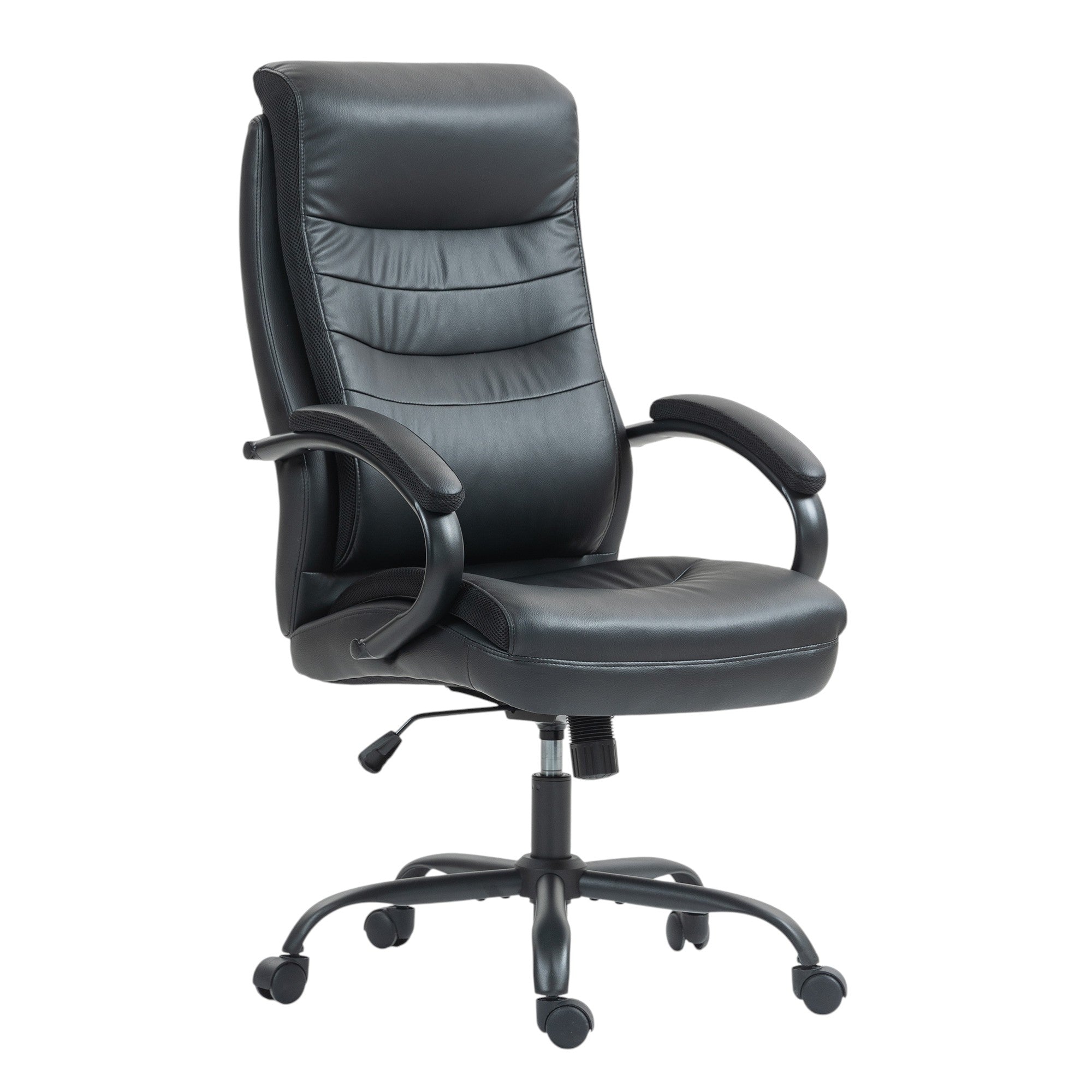Black Adjustable Height Swivel Rolling Executive Office Chair