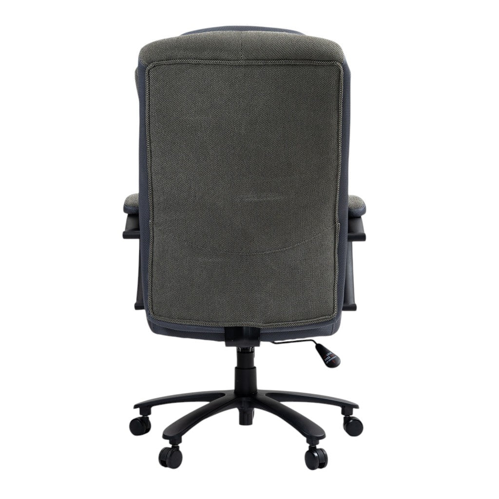 Set of Two Gray and Black Adjustable Height Swivel Rolling Executive Office Chair