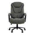Set of Two Gray and Black Adjustable Height Swivel Rolling Executive Office Chair