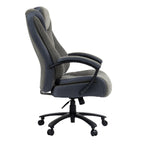 Set of Two Gray and Black Adjustable Height Swivel Rolling Executive Office Chair