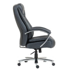 Set of Two Black and Silver Adjustable Height Swivel Rolling Executive Office Chairs