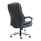 Set of Two Black and Silver Adjustable Height Swivel Rolling Executive Office Chairs