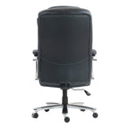 Set of Two Black and Silver Adjustable Height Swivel Rolling Executive Office Chairs