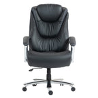 Set of Two Black and Silver Adjustable Height Swivel Rolling Executive Office Chairs