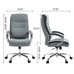 Gray and Silver Adjustable Height Swivel Rolling Executive Office Chair