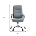 Gray and Silver Adjustable Height Swivel Rolling Executive Office Chair