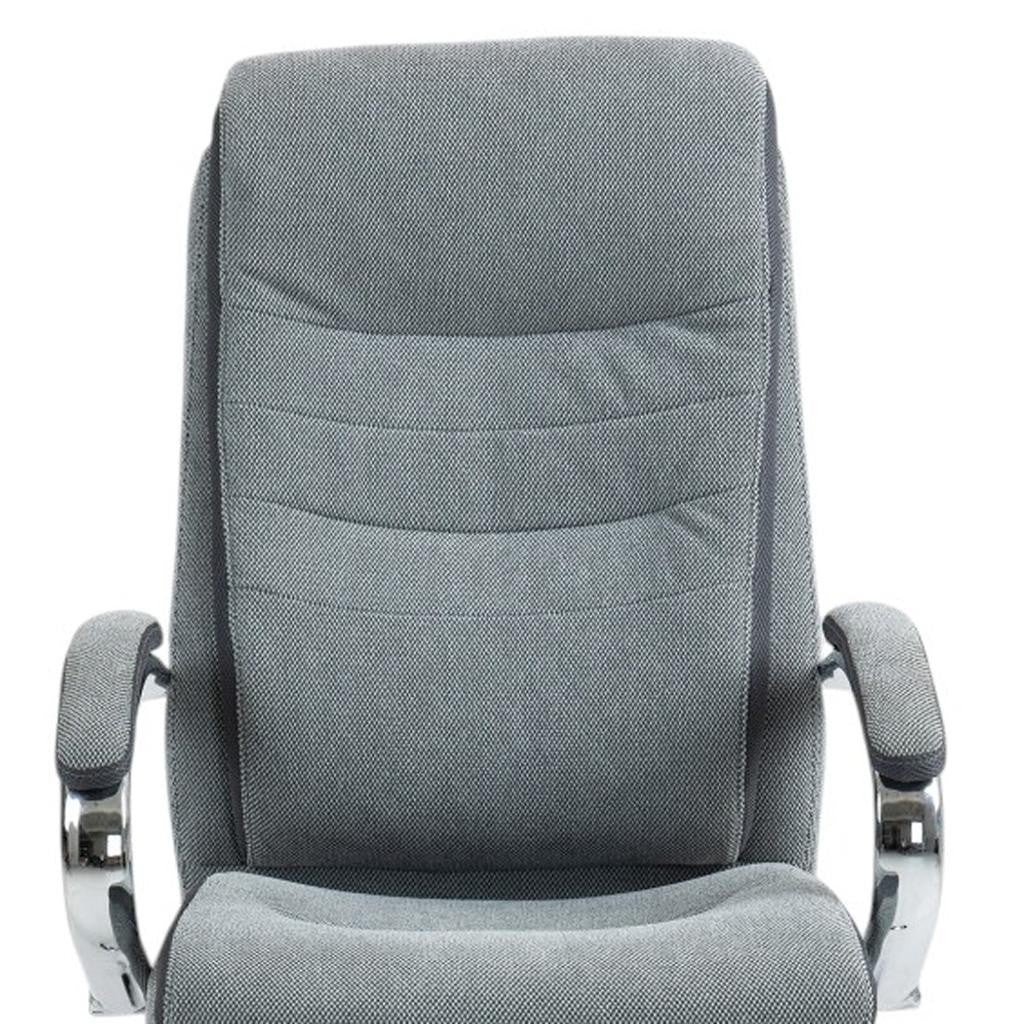 Gray and Silver Adjustable Height Swivel Rolling Executive Office Chair
