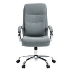 Gray and Silver Adjustable Height Swivel Rolling Executive Office Chair