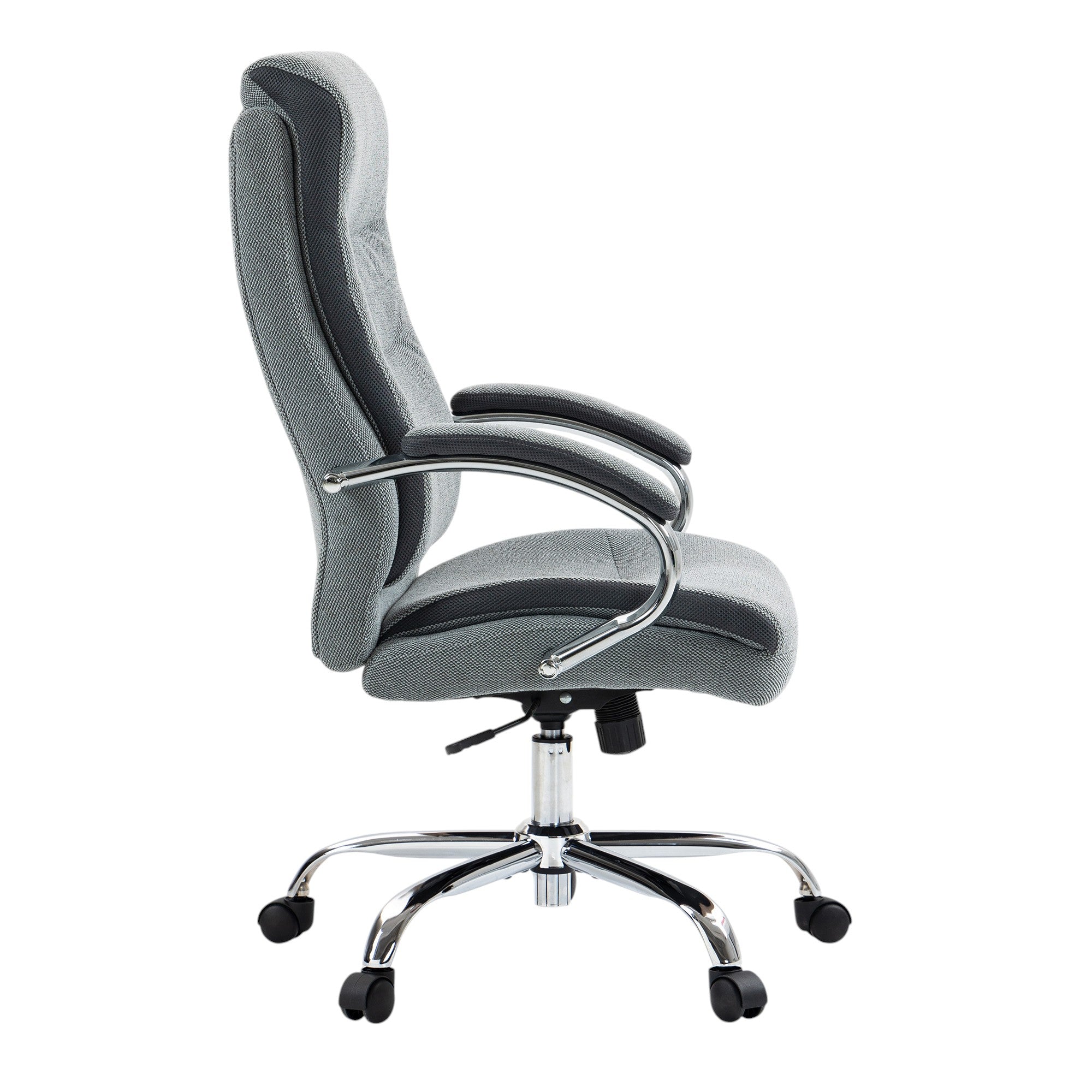 Gray and Silver Adjustable Height Swivel Rolling Executive Office Chair