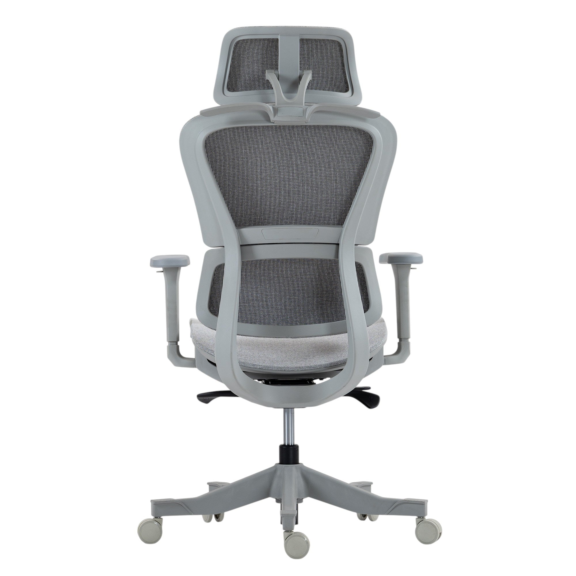 Set of Two Gray Adjustable Height Swivel Rolling Office Chairs