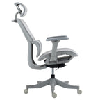 Set of Two Gray Adjustable Height Swivel Rolling Office Chairs
