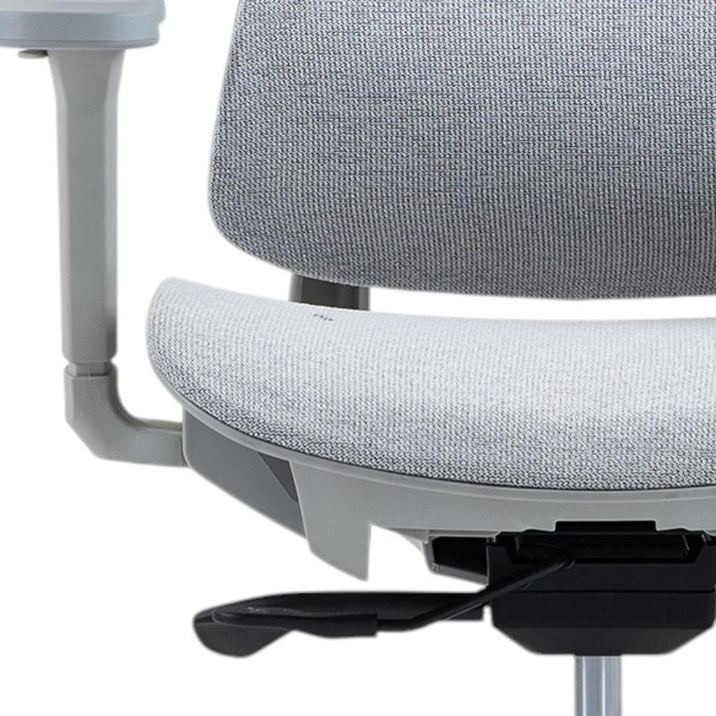 Set of Two Gray Adjustable Height Swivel Rolling Office Chairs