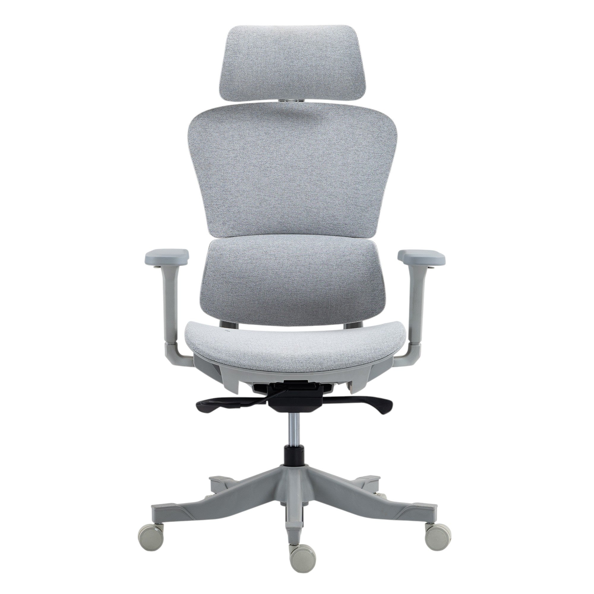 Set of Two Gray Adjustable Height Swivel Rolling Office Chairs