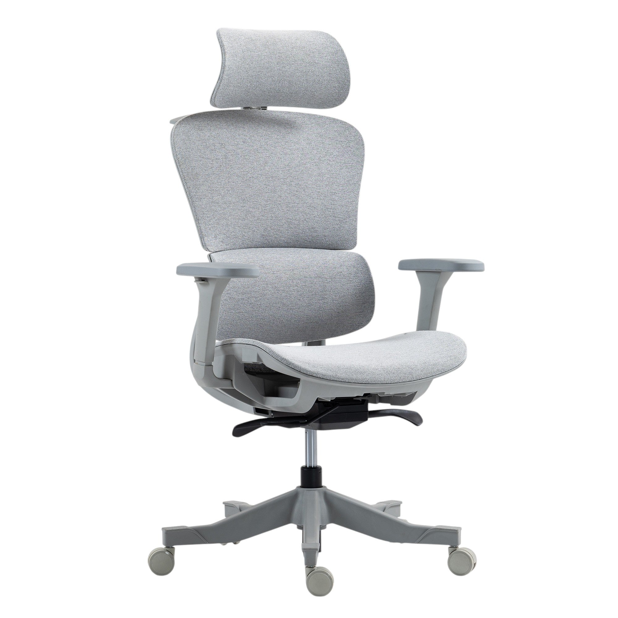 Set of Two Gray Adjustable Height Swivel Rolling Office Chairs